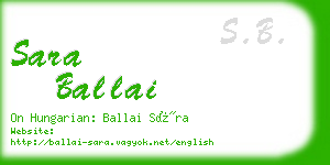 sara ballai business card